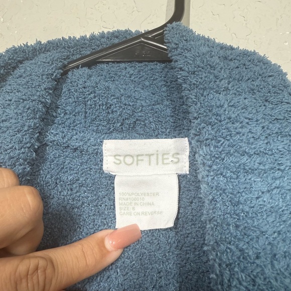 Softies Solid Rib Marshmallow Cocoon Cardigan Size Small - Picture 9 of 9